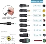 SZZKtech 12V AC DC Power Supply Adapter Charger 8 Tips 2A 24W Converter view 2