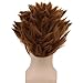 yuehong Short Orange Spiky Wig Anime Cosplay Brown Wig for Men Heat Resistant Synthetic Fibers Soft Durable Breathable Costume Hair