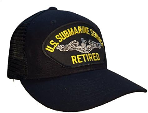 Submarine Service Veteran Hat Black MESH BACK Ball Cap "RETIRED"