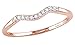 THE JEWEL ZONE Round CutWhite Natural Diamond Accent Curved Wedding Band Ring 14k Gold Over Sterling Silver Stackable Band Rings, Gift For Her (0.06 Cttw)