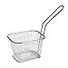 8pcs Mini Square Fry Bakest French Fries Basket Table Serving Frying Chips BasketsFrench Fry Holder for Kitchen Restaurant Party Barbecue(Silver)