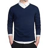 Toping Fine Cotton Sweater Pullover Men V-neck