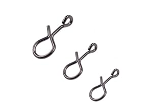 QHDJIANHUI 100-Pack Quick Fly Fishing Snaps Stainless Steel No Knot Fast Snaps Quick Lure Change Clips for Flies Jigs Lures