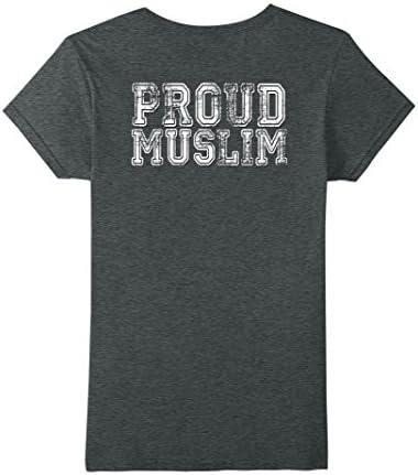 Women's Proud Muslim Shirt Vintage Varsity Islam Islamic Gift XL Dark Heather