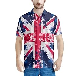 HUGS IDEA British Flag Print Short Sleeve Shirts