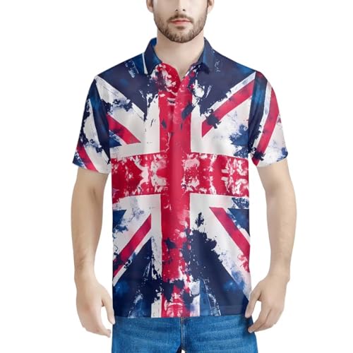 HUGS IDEA British Flag Print Short Sleeve Shirts