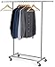Auledio Clothes Garment Rack, Commercial Grade Clothes Rolling Heavy Duty Storage Organizer on Wheels with Adjustable Clothing Rack, Holds up to 200 lbs, Chrome (One Head)