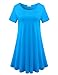 BELAROI Womens Comfy Swing Tunic Short Sleeve Solid T-Shirt Dress (2X, Deepskyblue)
