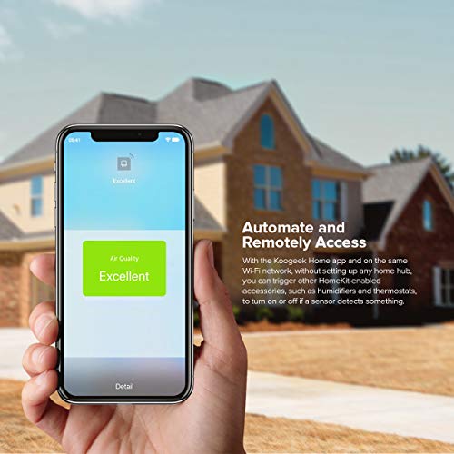 Koogeek Air Quality Monitor, Indoor Air Quality Tester PM2.5/PM10 Temperature Humidity Test