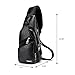 Travel Backpack Small Shoulder Bag Cross Body Sling Bags Fashion Chest Bag with USB Charging Port Headphone Plug For Mens Mans Teens Adults Outdoor Hiking or Multipurpose Daypacks - Black