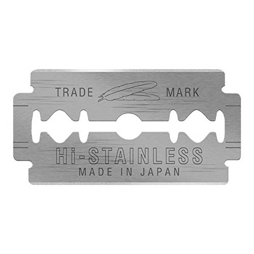 Feather Safety Razor Blades Double Edge Hi Stainless Platinum Blades 50