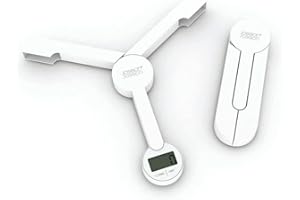 Joseph Joseph Tri Scale – Kitchen Digital Food Scales, compact foldable, space saving with battery included, White