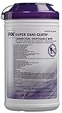PDI SUPER SANI CLOTH GERMICIDAL DISPOSABLE WIPES 65 Extra Large Wipes 7.5 X 15.0 in
