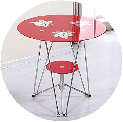 Haiyu Tempered Glass Coffee Table Living Room Round End Table Office Negotiation Table 2 Tier Design Aluminum Frame Home Dining Table Snack Table 4 Colors Color Orange Size 60 60 60cm Buy Online