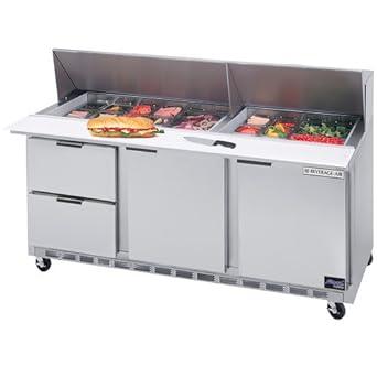 Amazon.com: beverage-air Comercial Alimentos Prep mesas 72 ...