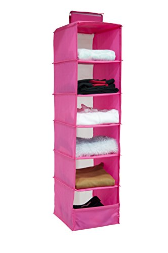 Topeva Hanging Closet Organizer Oxford Cloth Accessory Storage Shelves (Pink)