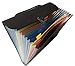 Expanding File Folder - Water Resistant Expandable Filing Organizer for Documents and Papers - Letter Size 13 Pockets (BIack)