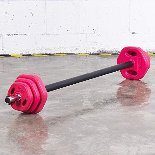 Wanzheronya 20kg Standard Rubber Coloured Barbell Set, 20KG Barbell Kit Studio Pump Set For Aerobic Weights Exercise, Home Gym Fitness Bar