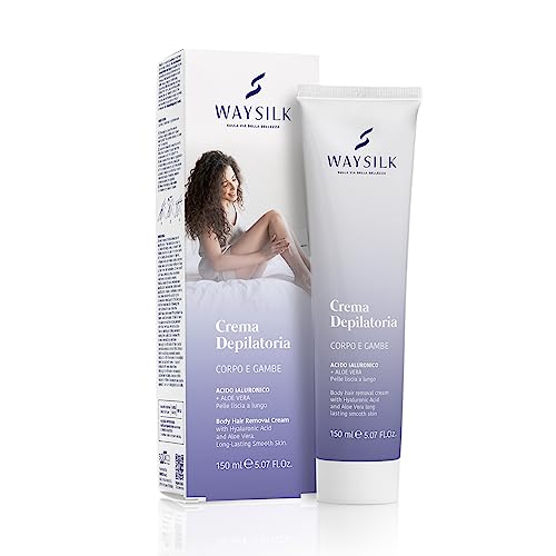 Waysilk | Körperentfernungscreme mit Hyaluronsäure und Aloe Vera, langanhaltend glatte Haut, 150 ml