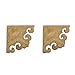 Hardware Philosophy Brass Curled Box Corner Plate Hardware 3.3 Inches - Set of 2 - Architectural, Interior Design, Doors, Furniture Cabinet Customization Hardware