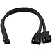 CRJ 4-Pin PWM GPU Dual Fan Splitter Adapter Cable All Black Sleeved for Graphics Cards primary