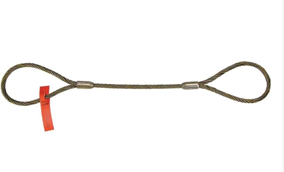 Liftall 1IEEX19 Eye and Eye Wire Rope Sling, 1" x 19', 6 x 19 IMP