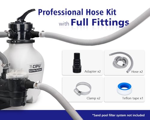 CIPU Pool Hose Kit 1-1/2 Inch, Above Ground Pool Filter Hose Replacement photo 7