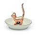 Copper Gold Cat Ring Holder Ceramic Dish Jewelry Tray Trinket Kitty Table Decor Stand