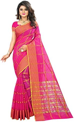 FKART Poly Cotton Saree With Blouse Piece