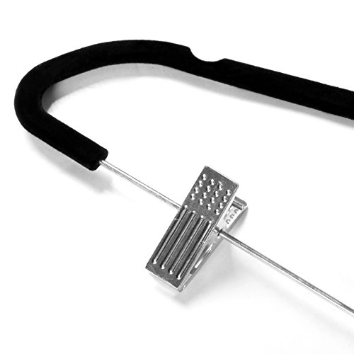 image for ZOYER Velvet Skirt Hangers (20 Pack) with Clips - Velvet Clothes Hange