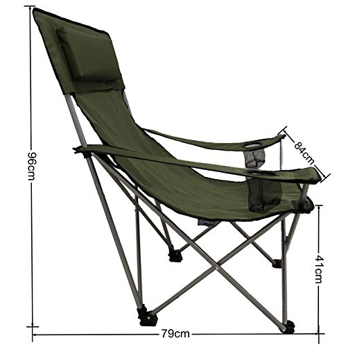 HOMECALL Camping-Klappstuhl, Armlehnen mit Becherhalter - Grün – Bild 4