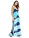 ROMWE Women's Tie Dye Sleeveless Spaghetti Strap Boho Long Maxi Dresses