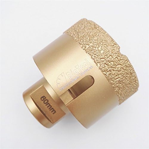 DIATOOL Diamond Drill Core Bit Diameter 60mm with M14 Connection Vacuum Brazed Hole Saw 15MM Diamond Height