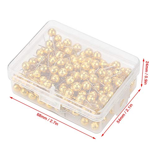 200pcs Polyhedron Faceted Plastic Pushpin Thumbtack Pins Decorative DIY Marking Tool(Gold) - Thumbnail 5
