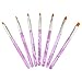ZXUY 7pc UV Acrylic Nail Art Tips Builder Brush Pen