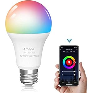 Smart Lamp WiFi gloeilamp 9W E27 LED RGB lamp is compatibel met Alexa Google Home en Siri, geen hub nodig, dimbare…