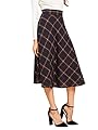 Verdusa Women's High Waist Flared Plaid A-line Skirt