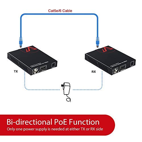 AV Access HDMI 2.0 Extender, 4K60Hz YUV4:4:4 18Gbps Over Single Cat5e/6a/7/UTP, HDCP2.2, HDR10,IR Control, Bi-Directional PoE, Dolby Atmos & DTS:X, 164ft 1080P, 115ft 4K, HDMI Balun - Thumbnail 3