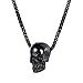 U7 Gothic Jewelry Ion Plating Black Wheat Rope Chain with Antique Skull Skeleton Pendant Necklace for Men Women, 22 Inch