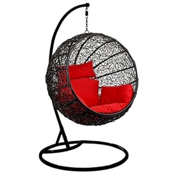 VIRASAT FURNITURE & FURNISHING Rattan and Wicker Hanging Swing (Brown)