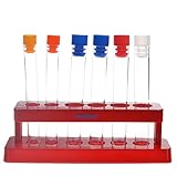 BCP Set of 6 Assorted Color Plastic Test Tube Set with Caps and Rack Scientific Experiment Toys for Children