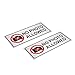 No Photo Allowed Signs - 2-Piece Aluminum Compliance No Photography Horizontal Notice Signs for Businesses, Restricted Areas, Silver, 7.8 x 3.6 Inches