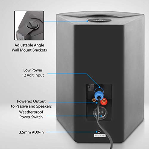 Pyle Pair of Wall Mount Waterproof & Bluetooth 6.5'' Indoor/Outdoor Speaker System, with Loud Volume and Bass. (Pair… - Image 4