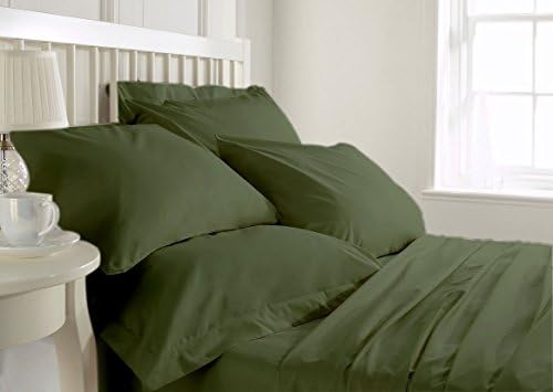 Reliable Bedding Ultra Soft Luxury Solid 800 Thread Count, Sheet Set, 100% Organic Cotton Bedding Sets Comes with 24'' Deep Pocket !!! (Olive/California King)