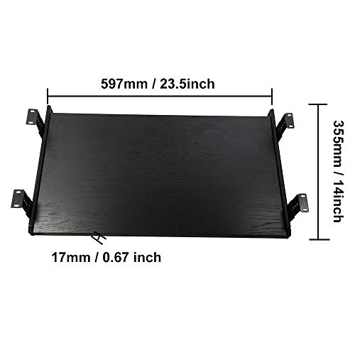 FRMSAET Furniture Accessories Office Product Suits Hardware 20/24/30 inches Keyboard Drawer Tray Wood Holder Under Desk Adjustable Height Platform. (24 inches, Black)