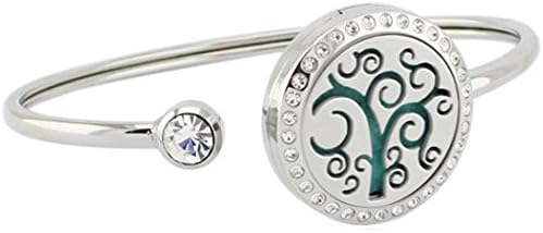 Efantina Fragrance Aromatherapy Essential Oils Diffuser Bracelet, 25mm 316L Stainless Steel Perfume Locket Jewelry with 10 Color Refill Cotton Pads and gift box (14)