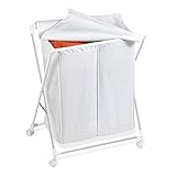 Honey-Can-Do HMP-01386 Rolling Laundry Sorter With Removable Bag, Two Bag