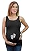 TeeStars - Maternity mom to be Love baby cute footprints Maternity Tank Top Tunic Large Black