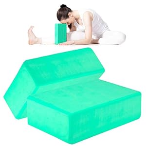 ANJUU Yoga Block 2 Pack High Density EVA Foam Blocks, Non-Slip Surface Cork Yoga Brick 9″x6″x3″Eco-Friendly EVA Foam Exercise Blocks Set for Improve Stretching Yoga/Pilates/Meditation- Mint Green