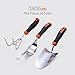 TACKLIFE Garden Tools Set, 3 Piece Stainless Steel Heavy Duty Gardening kit with Soft Rubberized Non-Slip Handle - Trowel, Hand Weeder and Cultivator - Garden Gifts for Men & Women GGT2A